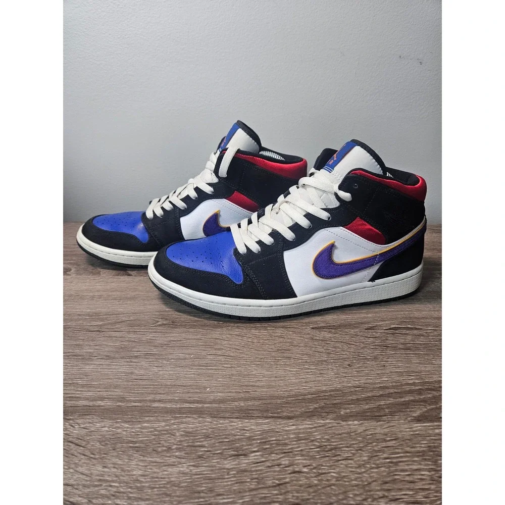 Air Jordan 1 Mid Lakers Top 3 Men's Athletic Shoes Size 10.5 852542-005